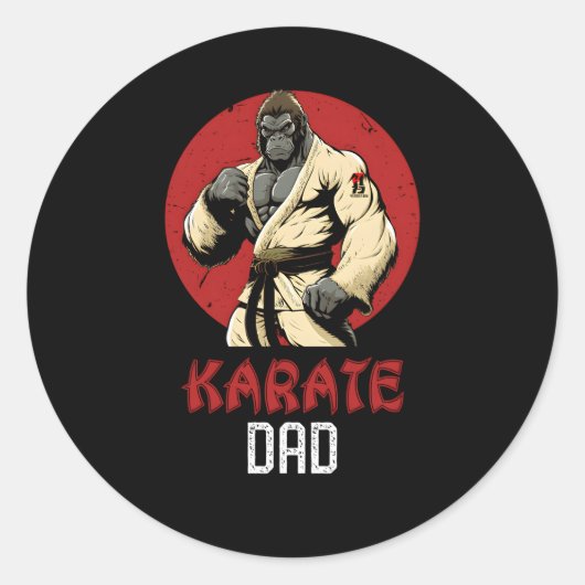 Gorilla Karate Pa Mial Super Pa Ronde Sticker (Voorkant)