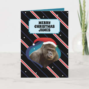 Gorilla kerstkaart die grappig is voor hem kaart