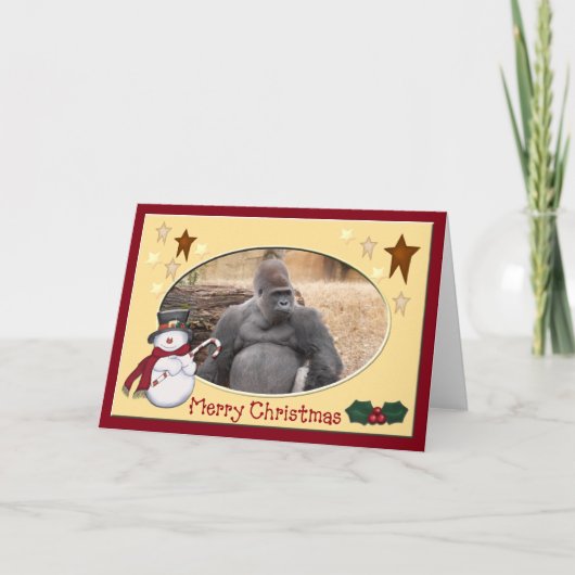 Gorilla kerstWenskaart Feestdagen Kaart (Voorkant)