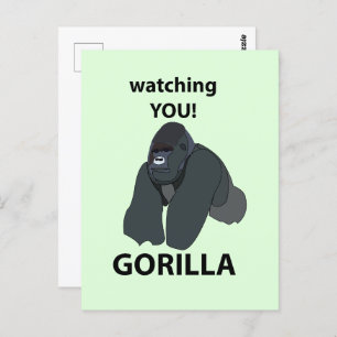 Gorilla kijken naar je grappige gorilla briefkaart