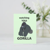 Gorilla kijken naar je grappige gorilla briefkaart (Staand voorkant)