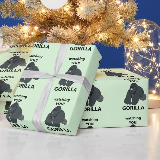 Gorilla kijken naar je grappige gorilla cadeaupapier (Feestdagen)