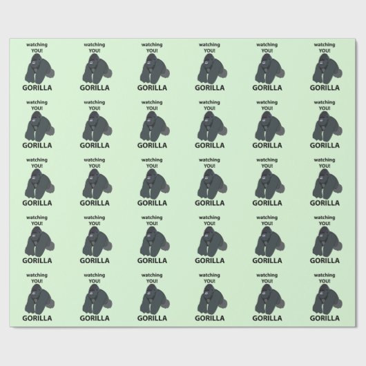 Gorilla kijken naar je grappige gorilla cadeaupapier (Vlak)