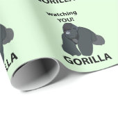 Gorilla kijken naar je grappige gorilla cadeaupapier (Rol Hoek)