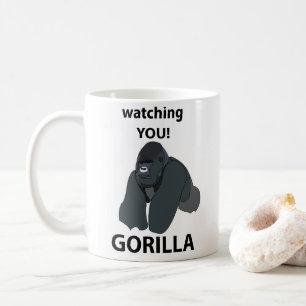 Gorilla kijken naar je grappige gorilla koffiemok