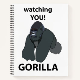 Gorilla kijken naar je grappige gorilla notitieboek