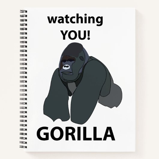 Gorilla kijken naar je grappige gorilla notitieboek (Voorkant)