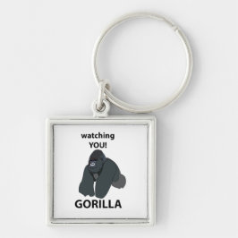 Gorilla kijken naar je grappige gorilla sleutelhanger