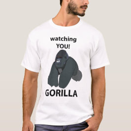 Gorilla kijken naar je grappige gorilla t-shirt
