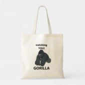 Gorilla kijken naar je grappige gorilla tote bag (Achterkant)