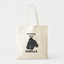 Gorilla kijken naar je grappige gorilla tote bag