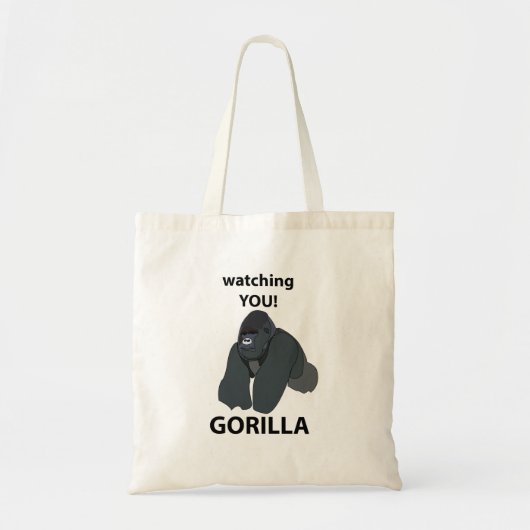 Gorilla kijken naar je grappige gorilla tote bag (Voorkant)