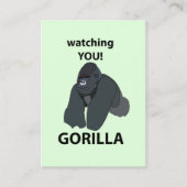 Gorilla kijken naar je grappige gorilla visitekaartje (Voorkant)