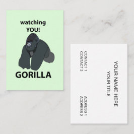 Gorilla kijken naar je grappige gorilla visitekaartje