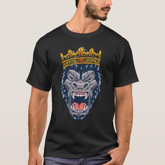 Gorilla King Alpha Ape Wildlife T-shirt (Voorkant)