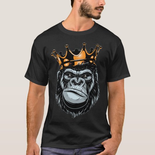 Gorilla King - Alpha - Funny Ape - Wildlife - De W T-shirt (Voorkant)