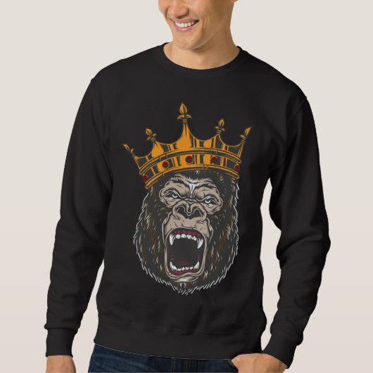Gorilla King angry gorilla face for men women kids Trui (Voorkant)