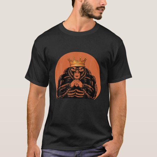 Gorilla King Crown Funny Ape Gang Wildlife Monkey T-shirt (Voorkant)