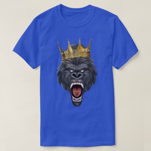 Gorilla King Crown Motivation Beast Workout Succe T-shirt (Design voorkant)