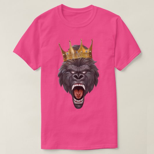 Gorilla King Crown Motivation Beast Workout Succe T-shirt (Design voorkant)