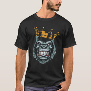 Gorilla King woeste gorilla aan met kroon Chris T-shirt