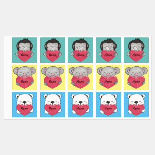 Gorilla Koala Polar beer Kinder hart naam labels