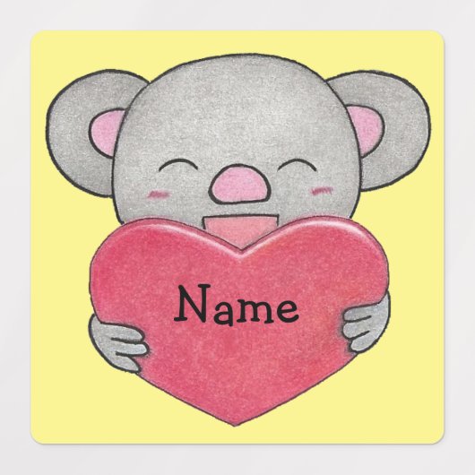 Gorilla Koala Polar beer Kinder hart naam labels (Design 2)