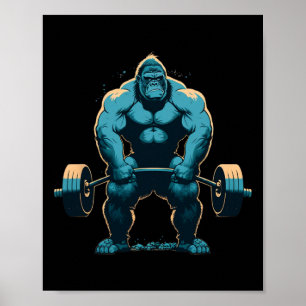 Gorilla Krachttraining Fitness Deadlift Workout Poster