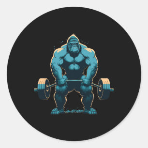 Gorilla Krachttraining Gym Fitness Deadlift Workou Ronde Sticker
