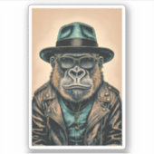 Gorilla leren jas sticker (Voorkant)