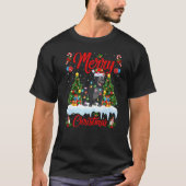 Gorilla Lights Xmas Tree Santa Gorilla Kerstmis T-shirt (Voorkant)