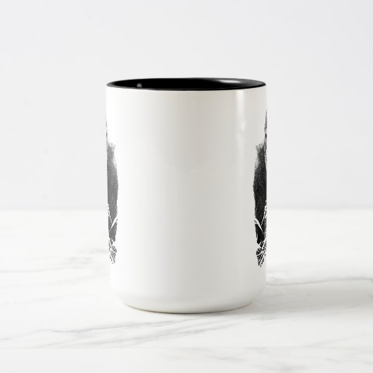 Gorilla Lope Digitale Outline Kunst Tweekleurige Koffiemok (Center)