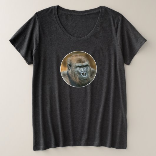 Gorilla Lope (Rond design) Grote Maat T-shirt (Design voorkant)