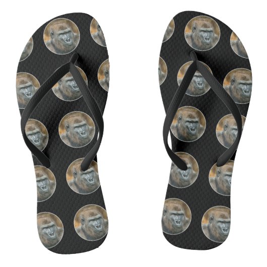 Gorilla Lope (Rond design) Teenslippers (Voetbed)