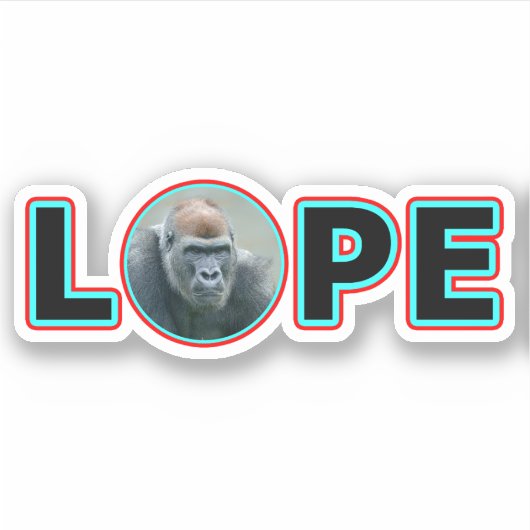 Gorilla Lope schittert in helder naamontwerp Sticker (Voorkant)