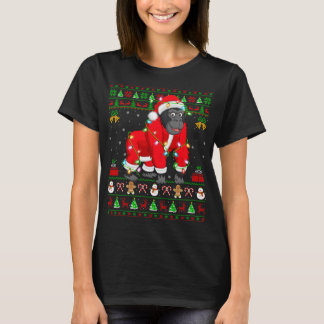 Gorilla Lover Xmas Matching Santa Ugly Gorilla Chr T-shirt