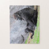 Gorilla Mam en Baby Puzzle Legpuzzel (Verticaal)