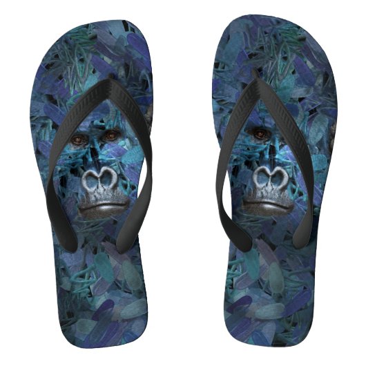 Gorilla Mannen Blauwe Teenslippers (Voetbed)