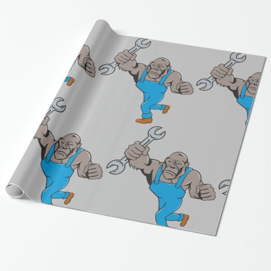 Gorilla Mechanic Cadeaupapier (Uitgerold)