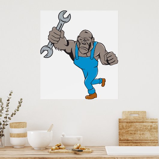 Gorilla Mechanic Poster (Keuken)