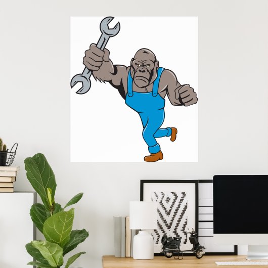 Gorilla Mechanic Poster (Thuiskantoor)