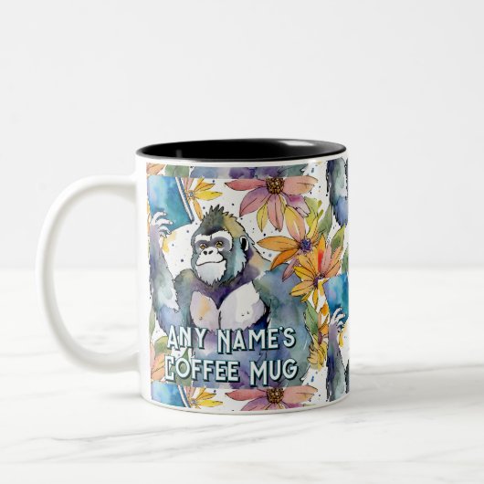 Gorilla met de Big Book Coffee Mok (Links)