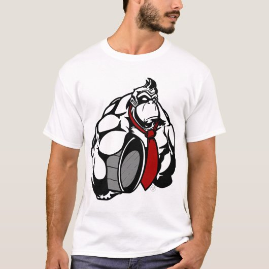 gorilla met draaiende cilinder t-shirt (Voorkant)