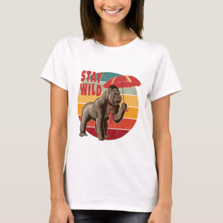 Gorilla met een paraplu t-shirt