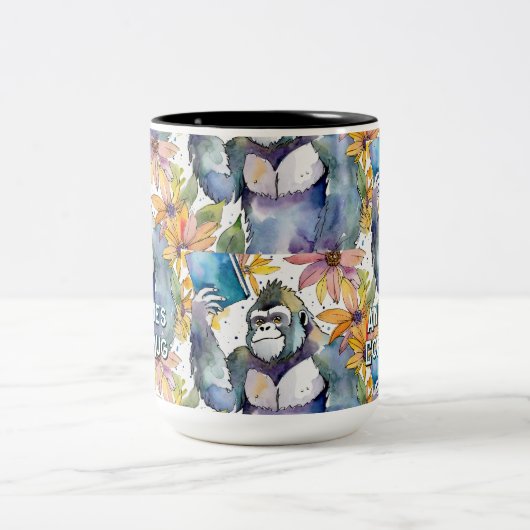 Gorilla met het grote boek Coffee Two Tone Mok (Center)