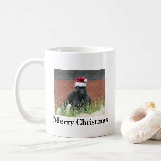 Gorilla met Kerstmis Koffiemok (Met donut)