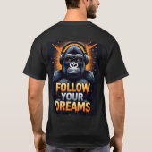 Gorilla Met Koptelefoon T-shirt (Achterkant)