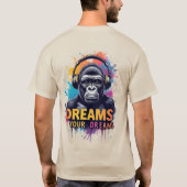 Gorilla Met Koptelefoon T-shirt (Achterkant)