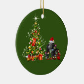 Gorilla met Pet LIGHTS Kerstmis Keramisch Ornament (Rechts)