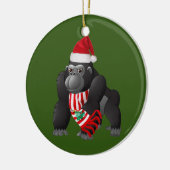 Gorilla met Petten kerst Keramisch Ornament (Links)